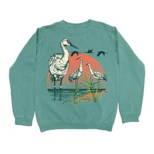 Retro style Crewneck * Sandhill Crane Vibrant Sweatshirt * SIZE SMALL